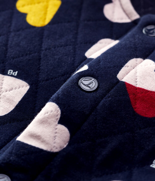 Gesteppter Baby-Cardigan. blau/vielfarbig